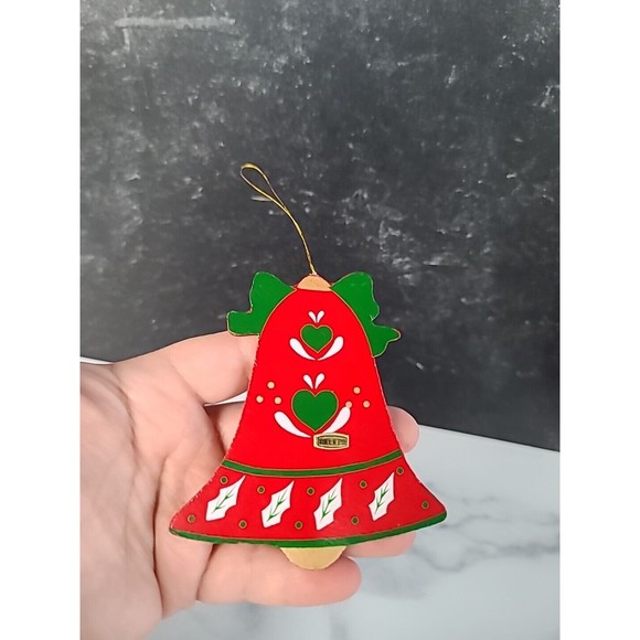 Vintage Wooden Christmas Bell Ornament - Picture 3 of 10